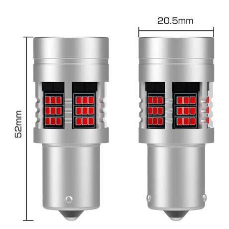 1156 Red Brake light, Turn Signal LED W/ Built in Resistors No Hyperflash (PAIR)