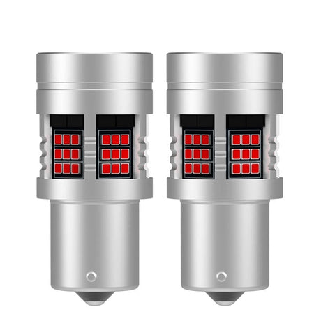 1156 Red Brake light, Turn Signal LED W/ Built in Resistors No Hyperflash (PAIR)