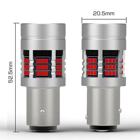1157 Red Brake light, Turn Signal LED W/ Built in Resistors No Hyperflash (PAIR)