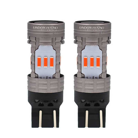 7443 7444 Red LED Brake Light and Turn Signal Bulbs with Built-in Resistors – No Hyper Flash (Pair)