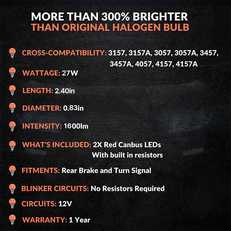 red led bulb specifications