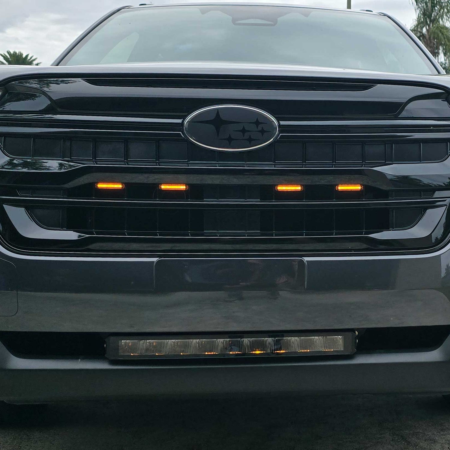 Universal LED Front Grille Lights for Trucks – Amber or White, Easy Install