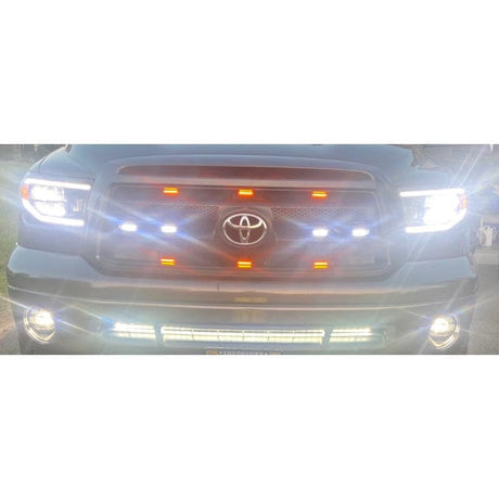 Universal LED Front Grille Lights for Trucks – Amber or White, Easy Install