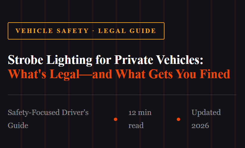 Strobe Lighting for Private Vehicles: What's Legal and what gets you fined?