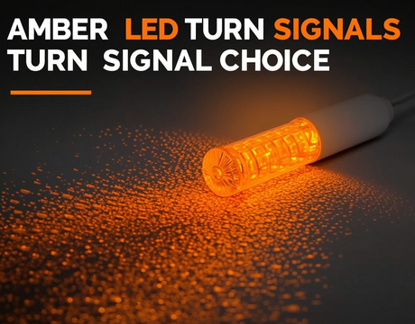 Why Amber LED Bulbs Are Ideal for Turn Signals — Complete Guide banner image with an amber light displayed