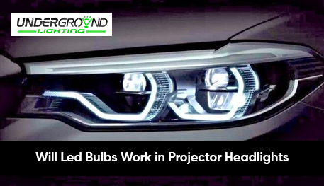 Car Using LED Bulbs in Projector Headlights