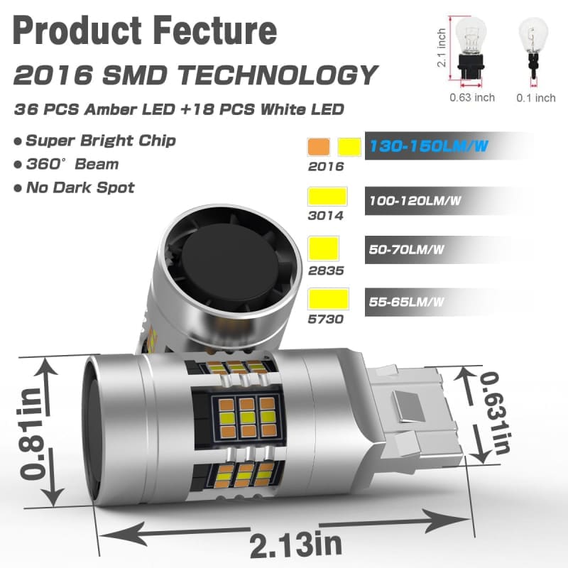 2019 Ford F150 F250 LED Front Turn Signal Bulbs W/ Built in Resistor No hyperflash (PAIR)