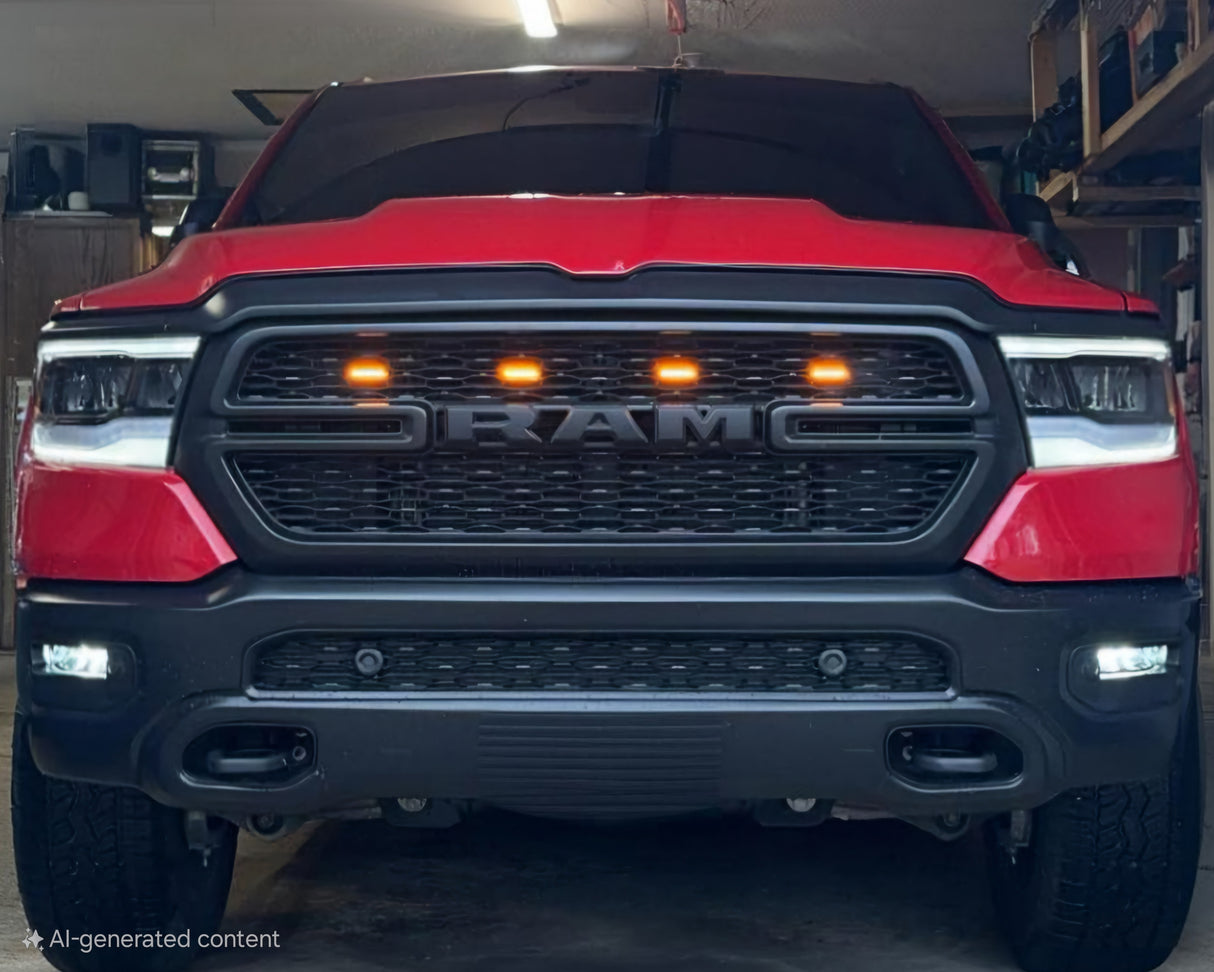 Universal LED Front Grille Lights for Trucks – Amber or White, Easy Install

