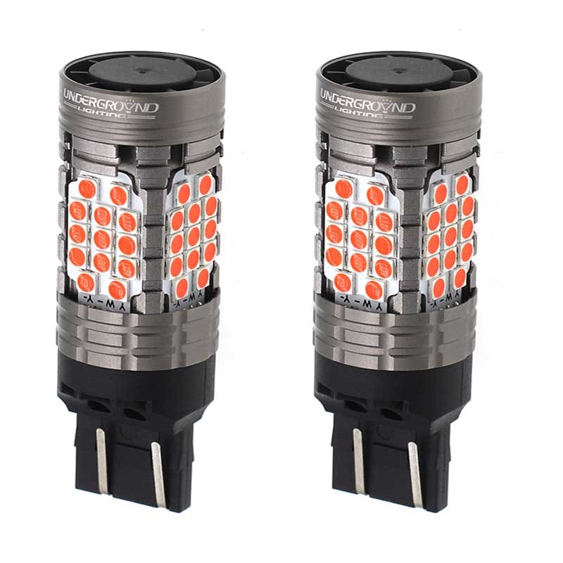 7443 7444 Red Brake light Bulbs, Turn Signal LED W/ Built in Resistors No Hyper Flash (PAIR)