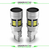 Two LED bulbs with visible chips on a white background, branded 'Underground Lighting'.