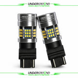 LED Rear Turn Signal Replacement Bulbs for 3X Rear Visibility| 4257 Amber on white background 