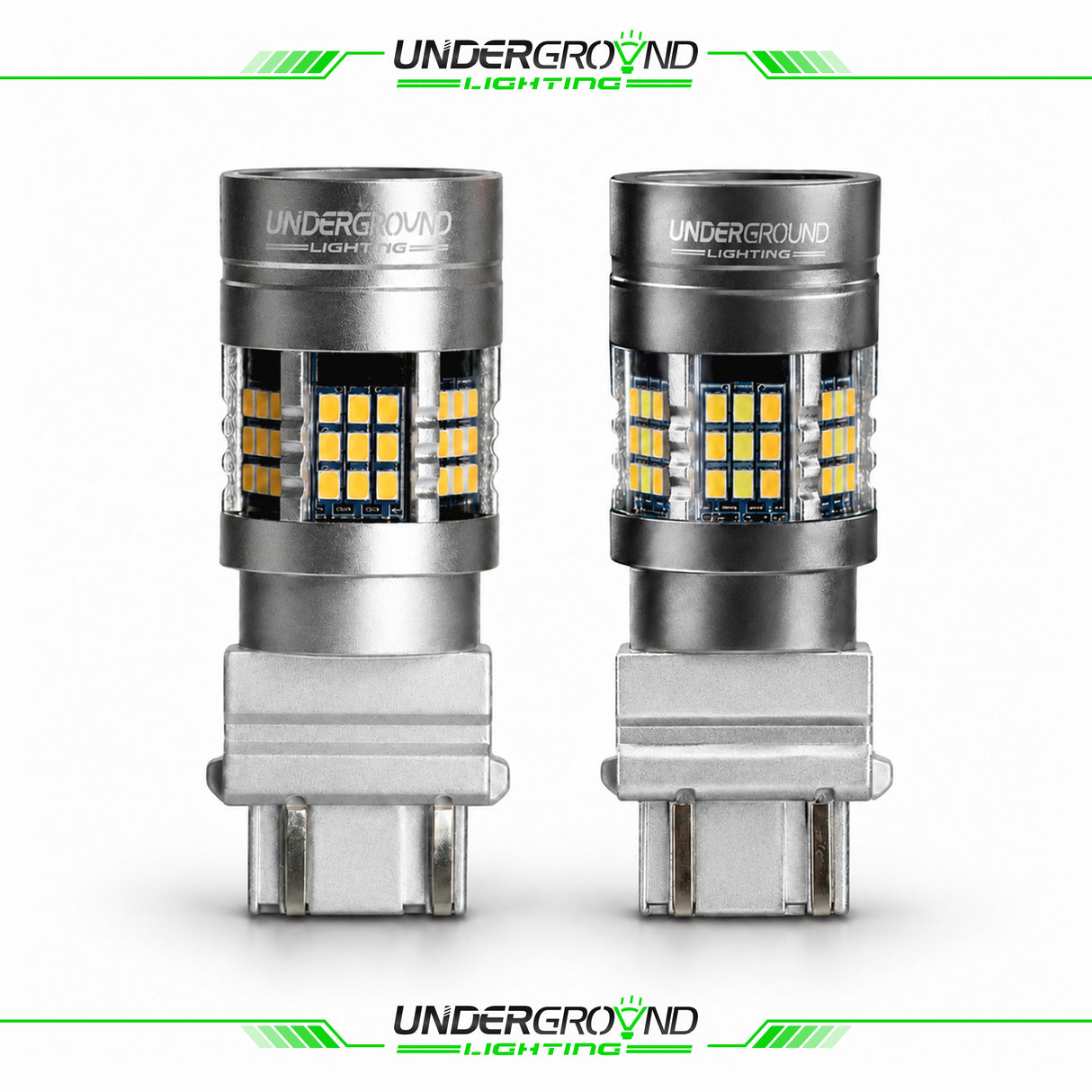 1997–2014 Ford F-150 / F-250 / F-350 LED Front Turn Signal Replacement  Bulbs For 3X Front Visibility | 3157 Amber, Built-in Resistor, No Hyperflash | 300% Brighter 1200LM (PAIR)