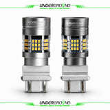 1997–2014 Ford F-150 / F-250 / F-350 LED Front Turn Signal Replacement  Bulbs For 3X Front Visibility | 3157 Amber, Built-in Resistor, No Hyperflash | 300% Brighter 1200LM (PAIR)