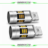 2019 Ford F-150 / F-250 / F-350 LED DRL Front Turn Signal Replacement Bulbs for 3X Visibility| 4257 Amber, Built-in Resistor, No Hyperflash | 300% Brighter 1200LM output (PAIR)