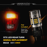 STX LED rear turn signal replacement bulb for Ford F150 with 'Underground Lighting' branding.