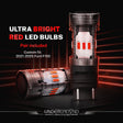 Ultra bright red LED bulbs with 'Underground Lighting' branding on a dark background.