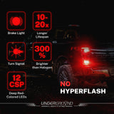 1997–2020 Ford F-150 / F-250 / F-350 LED Rear Turn Signal & Brake Replacement Bulbs for 3X Rear Visibility | 300% Brighter 1600LM (PAIR) | 3157 Red, Built-in Resistor, No Hyperflash