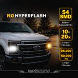 2015–2018 Ford F-150 / F-250 / F-350 LED Front Turn Signal Replacement Bulbs | 7443 Amber, Built-in Resistor, No Hyperflash | 300% Brighter 1200LM (PAIR)