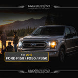 Ford truck with 'Underground Lighting' branding and text for 2019 models.