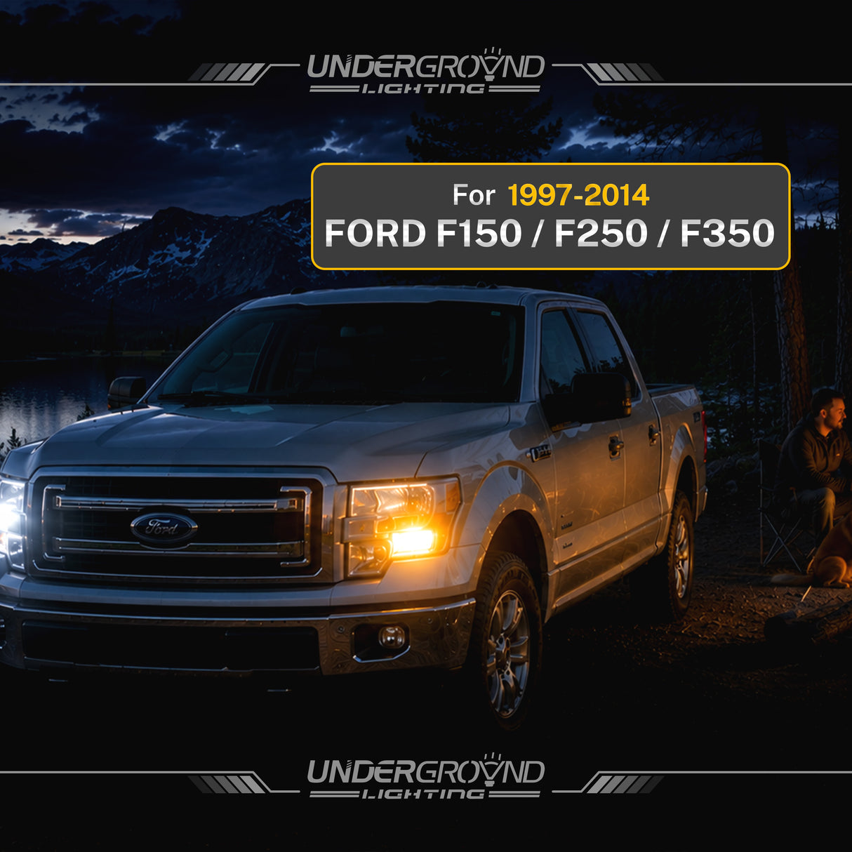 1997–2014 Ford F-150 / F-250 / F-350 LED Front Turn Signal Replacement  Bulbs For 3X Front Visibility | 3157 Amber, Built-in Resistor, No Hyperflash | 300% Brighter 1200LM (PAIR)