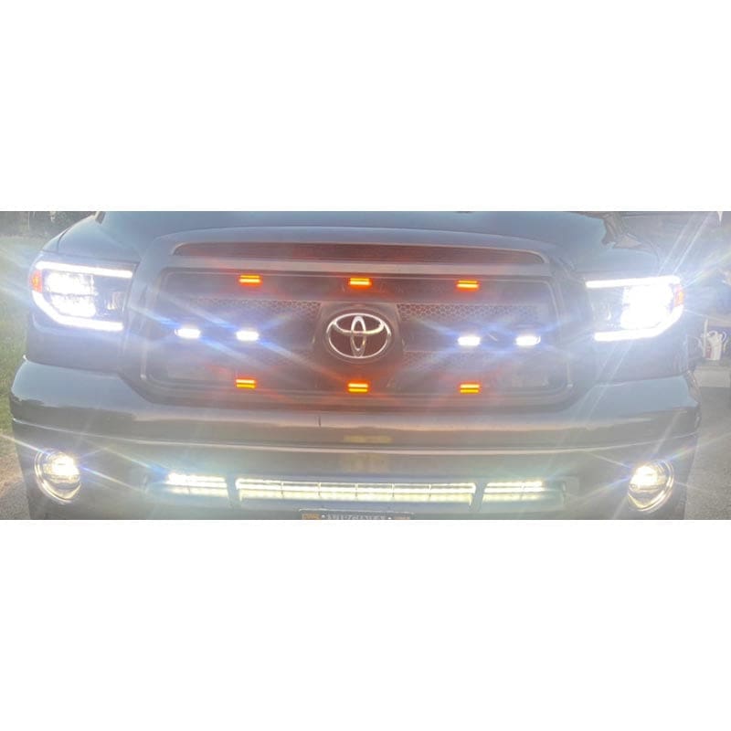 Universal LED Front Grille Lights for Trucks – Amber or White, Easy Install

