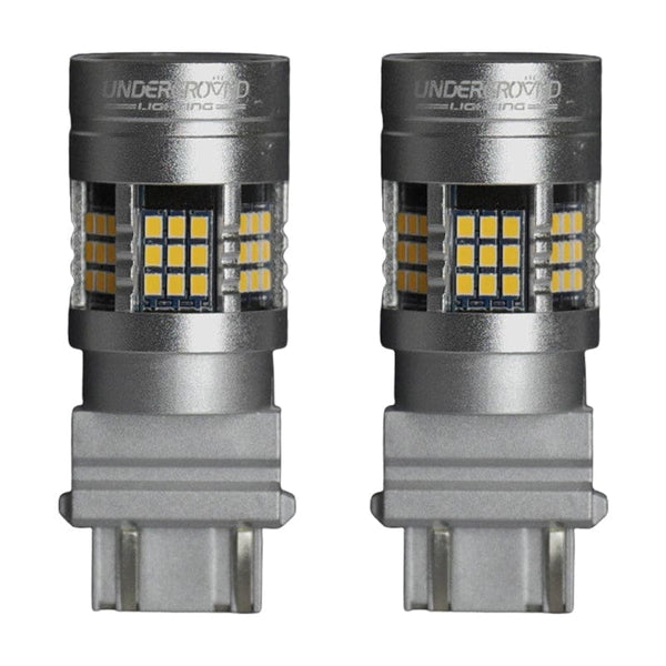 Switchback LED Turn Signal Light Bulbs 3157 For Chevy Silverado 1500 1999-2013 GMC Sierra – 6000K White / Amber
