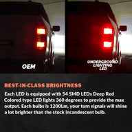 2014-2020 Chevrolet Silverado Red LED Rear Turn Signal Bulbs W/ Built in Resistor No hyperflash (PAIR) - LEDS