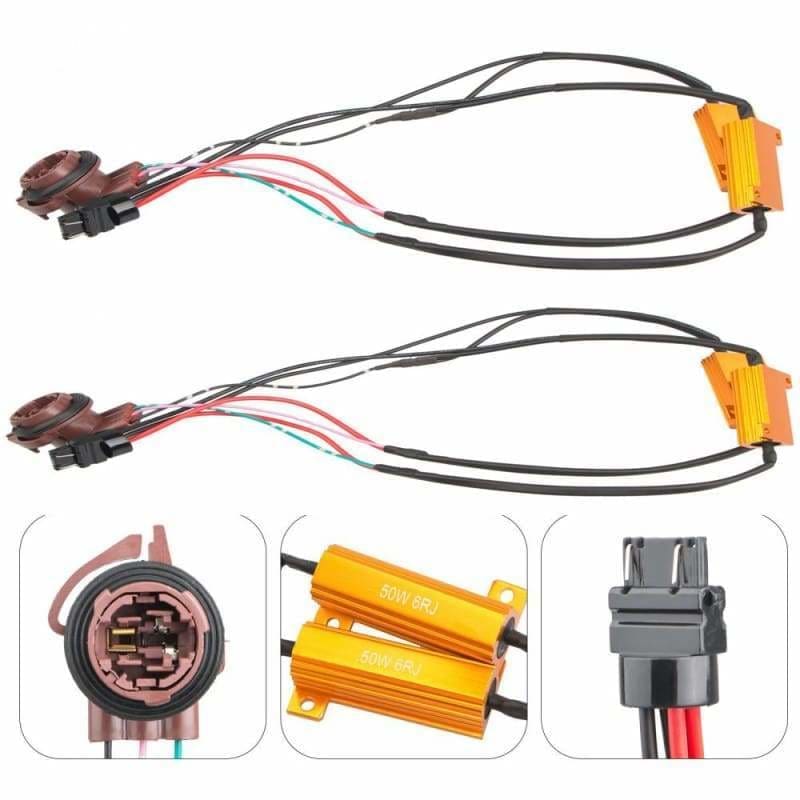 3157 Resistor Harness stops Hyper Flashing and Errors Plug and Play (PAIR)