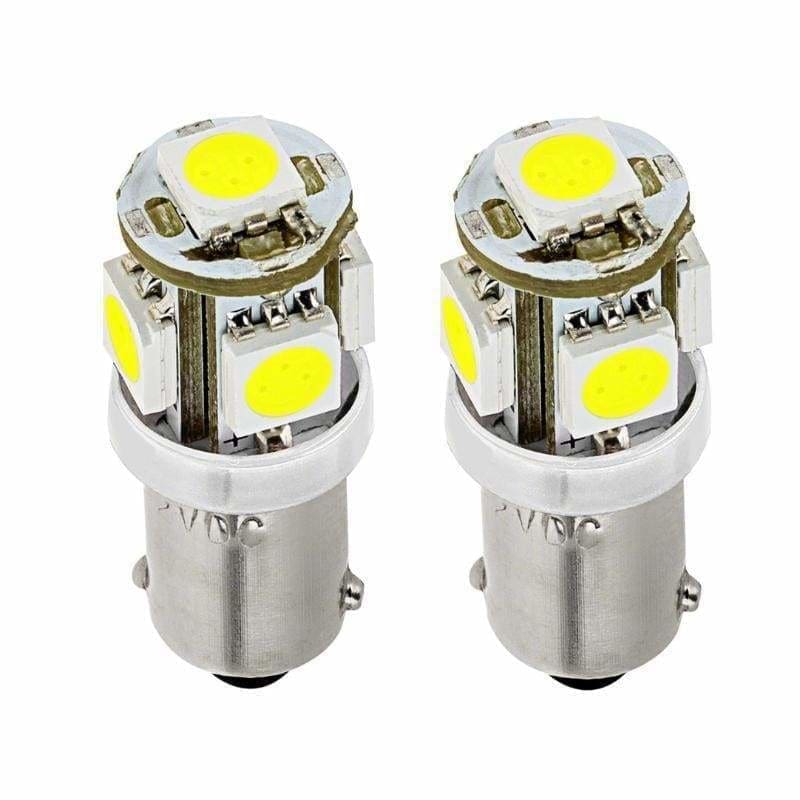 360-Degree Shine 5-SMD BA9 BA9s 64113 1895 57 LED Bulbs (2 Pieces) LEDS Underground Lighting 