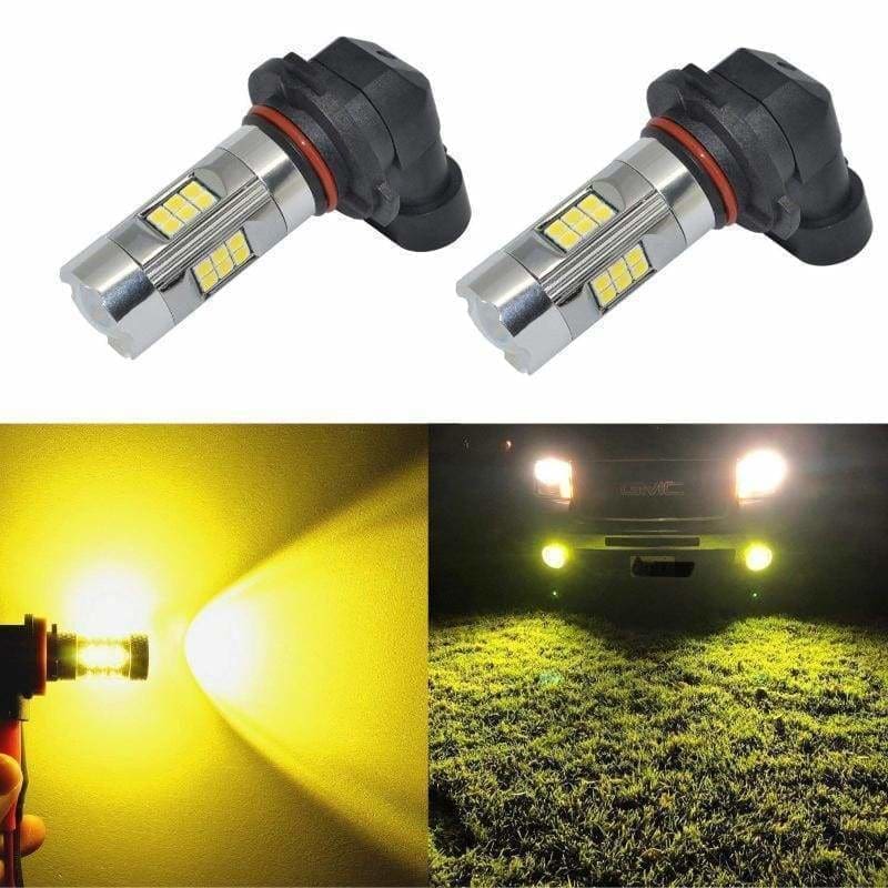 H10 9145 9140 Yellow LED Fog Light Bulbs for Cars Trucks, 3200LM (2 Pieces) LEDS Underground Lighting 