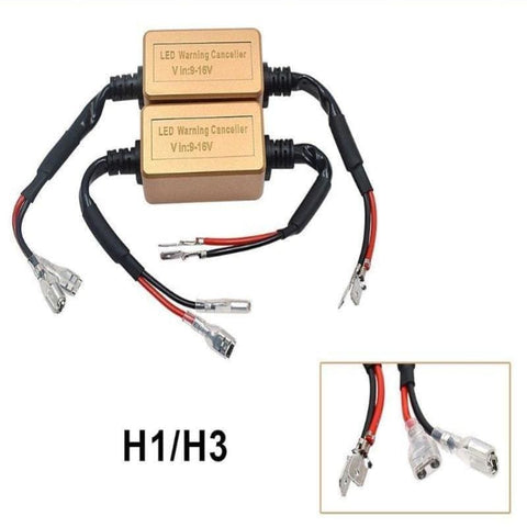 H1/H3 LED Headlight Fog Light Plug & Play Anti Flicker Module Resistor Canceler Decoder (2 Pieces) Load Resistors Underground Lighting 