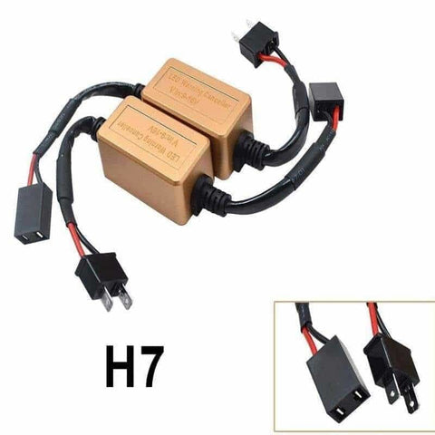 H7 LED Headlight Fog Light Plug & Play Anti Flicker Resistor Canceler Decoder (2 Pieces) Load Resistors Underground Lighting 