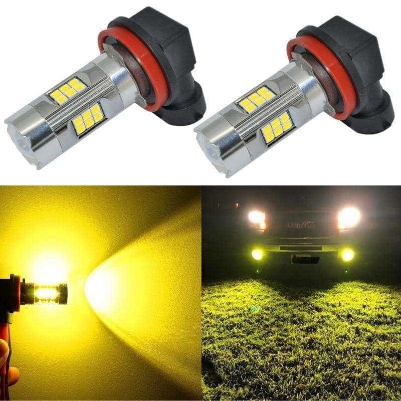 H8 LED Fog Light Bulbs, Yellow 3200LM (PAIR) LEDS Underground Lighting 