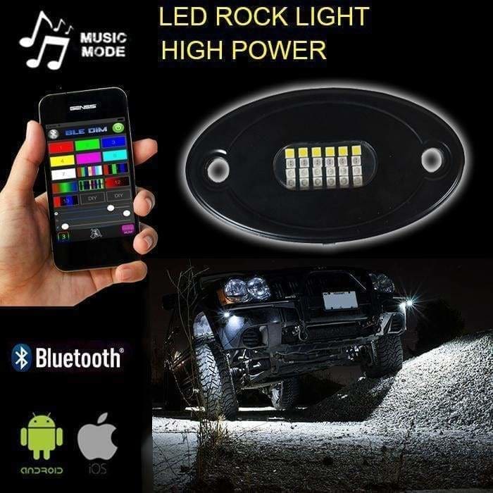 Multicolor RGBW Rock Lights with Bluetooth Phone Control